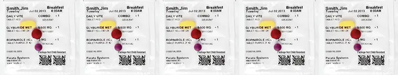 a medpass, multiple medication packages