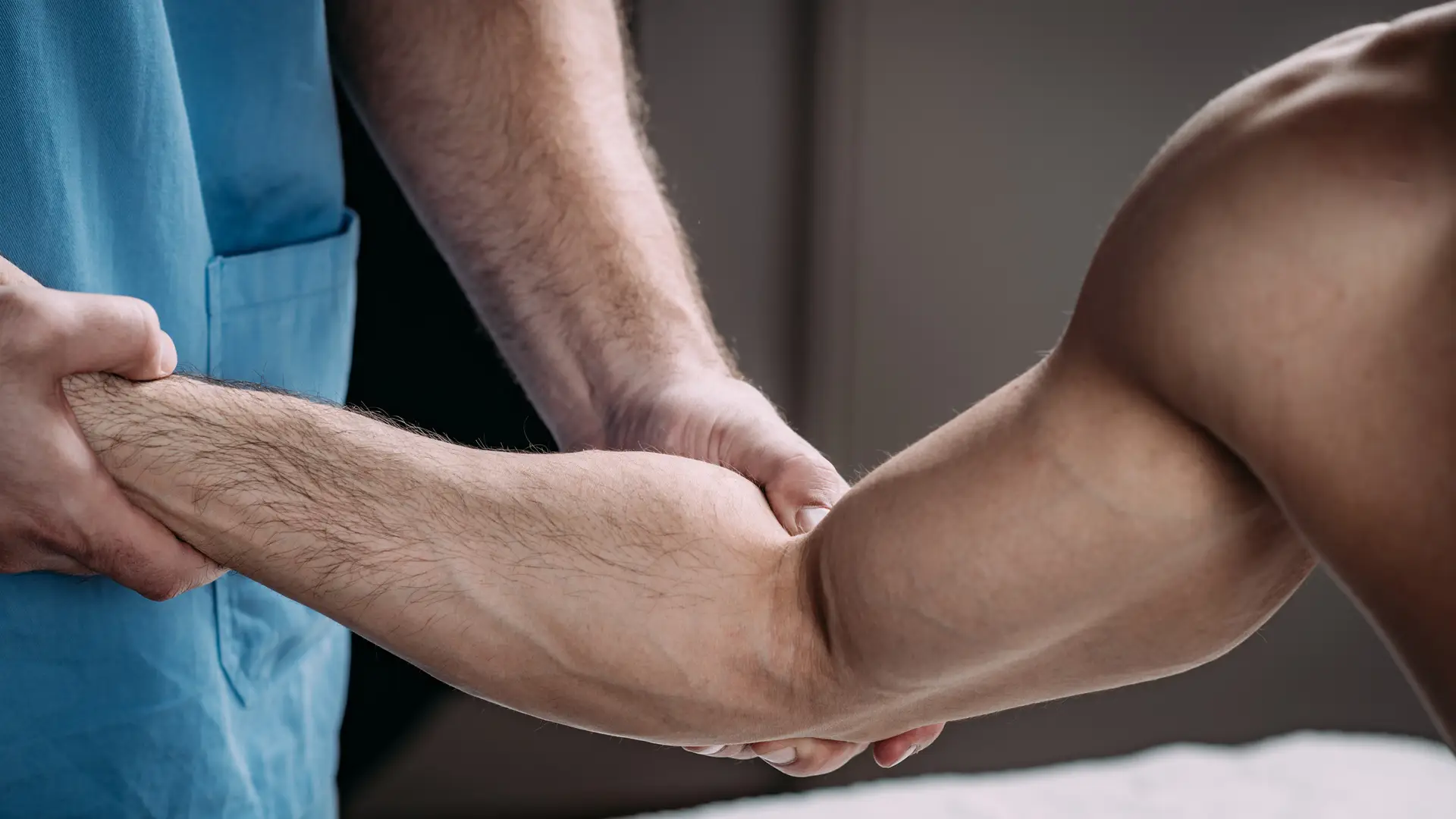 Tennis Elbow Injury. Sports Massage Physical Therapy